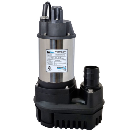 HFS 1/6 HP 1860 GPH Submersible Pump. Continuous Duty,Solids Handling -  DANNER, 90101